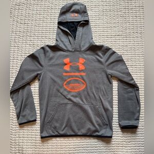 Boys Under Armour Gray Hoodie with Orange Logo